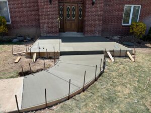 Professional concrete contractor front porch installation