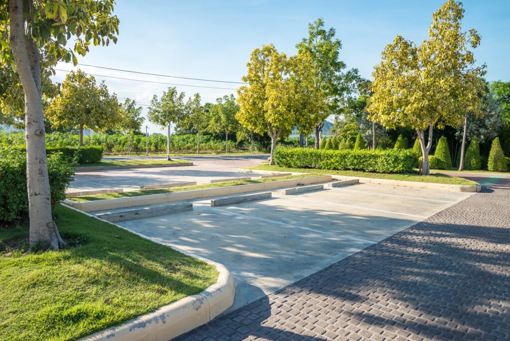 Concrete parking lot