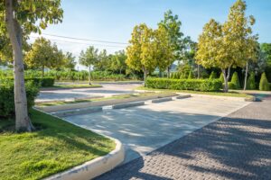 Concrete parking lot