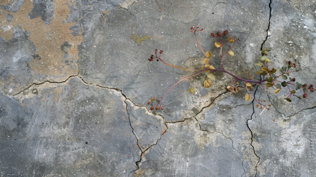 Fractured Gray Concrete Driveway