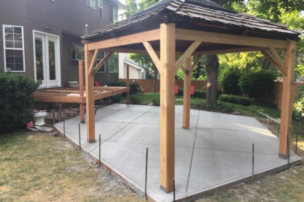 Professional concrete contractor patio gazebo backyard