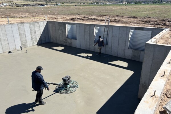 Concrete custom-cabin-foundation-basement-floor-finishing