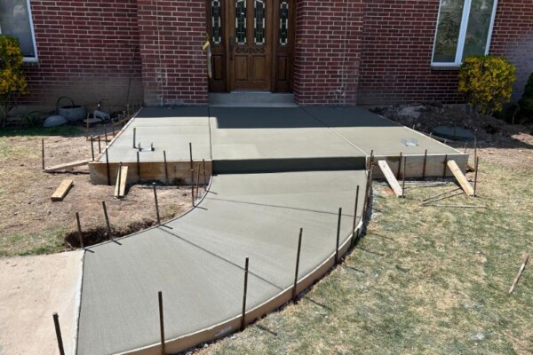 Concrete Professional concrete contractor front porch installation